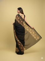 Elegant Floral Border Print Georgette Border Saree