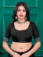 Silk  Siroski  Diamond Lace Work Saree