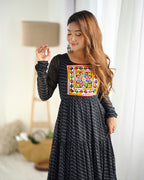 Pure Soft Fox Georgette Laheriya Print Fully Flared Anarkali Gown