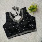 Readymade Jimmy Choo Fabric Embroidered Blouse with Front Hook & Back Tussels