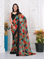 Instant Glam: Pre-Pleated Chiffon & Satin Patta Saree