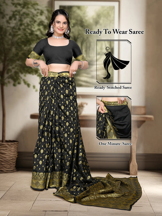 Ready to Wear Woven Banarasi Jacquard Pure Silk Saree