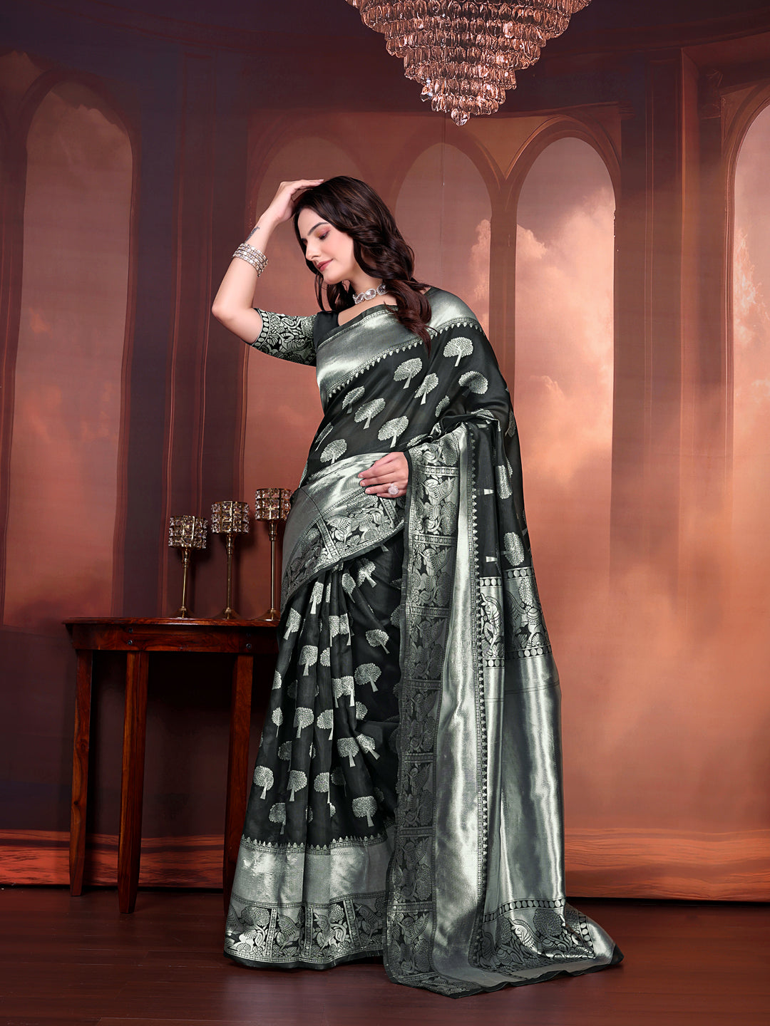 Ready to Wear Jacquard Pure Silk Saree