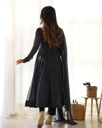 Women Leheriya Printed Georgette Anarkali Kurta Set