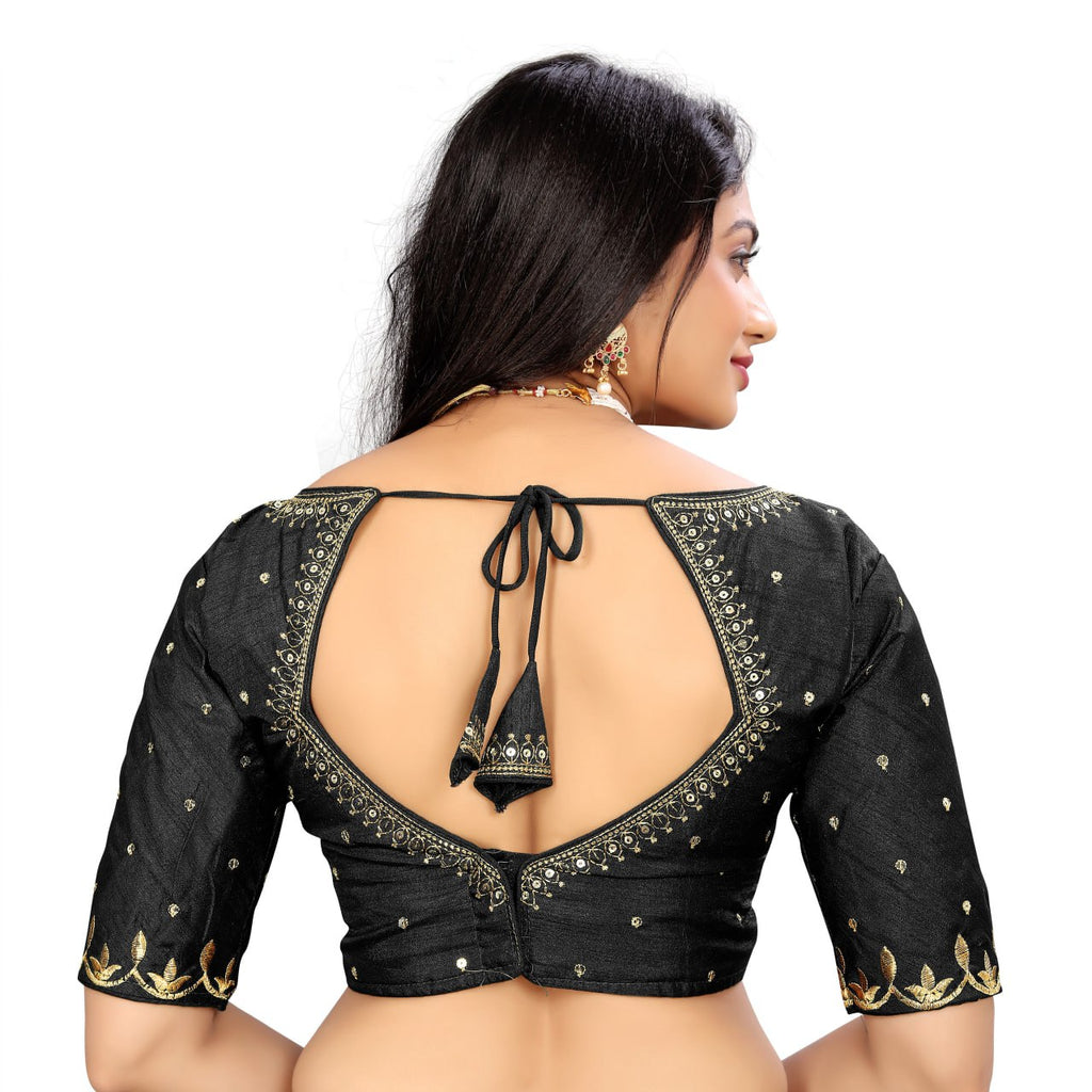 Vichitra Silk Embroidered Blouse