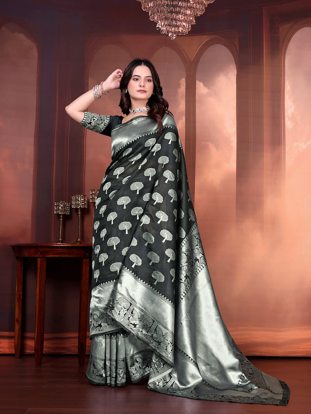 Ready to Wear Jacquard Pure Silk Saree