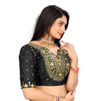 Vichitra Silk Embroidered Blouse