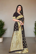 Pionex Woven Kanjivaram Jacquard Pure Silk Saree