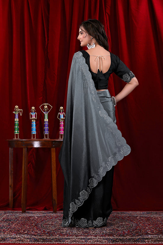 Chinon Shaded Saree with Siroski Diamond Work