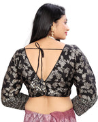 Pure Dola Silk Jacquard Embroidered Blouse