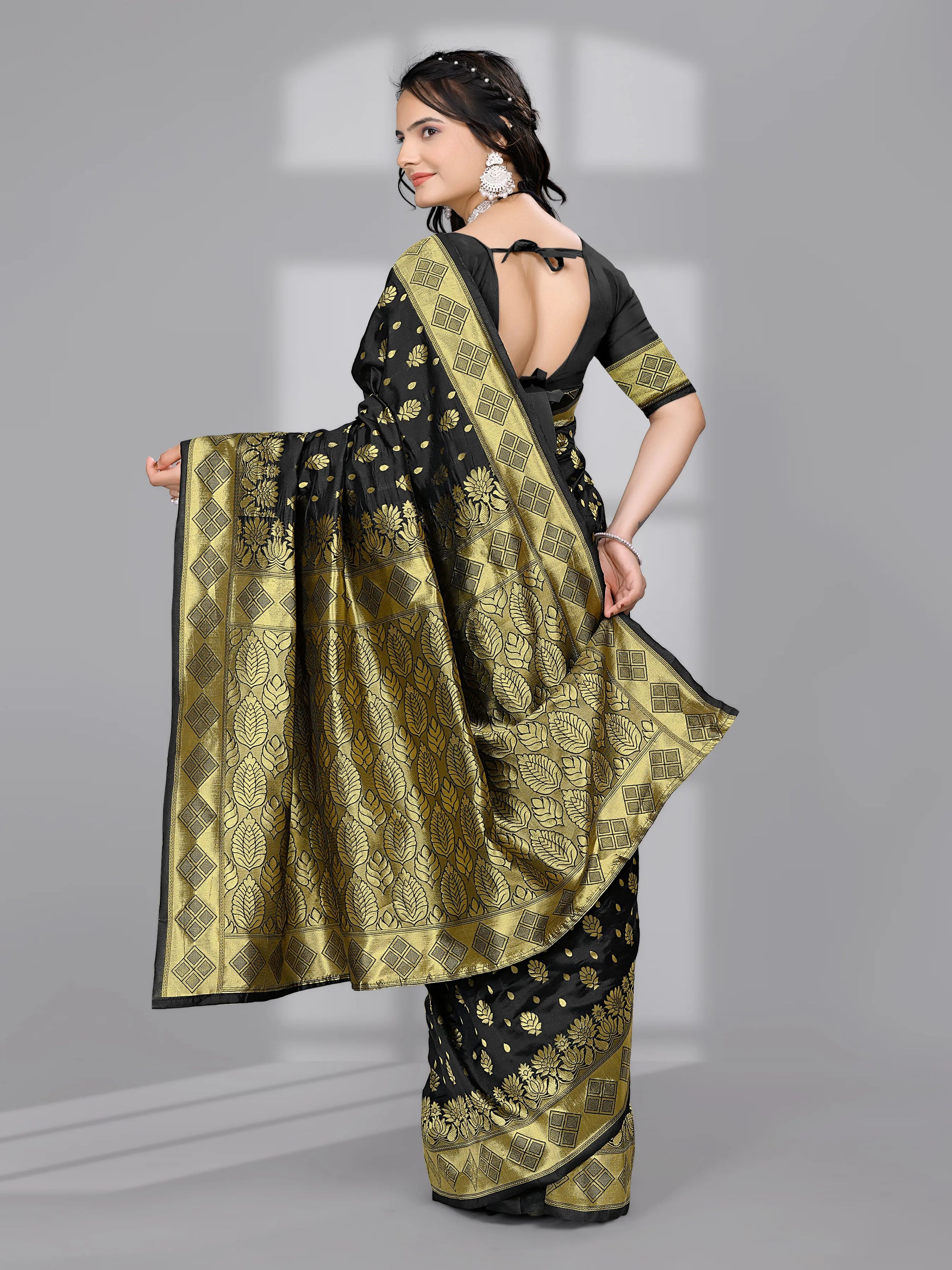 Ready to Wear Woven Banarasi Jacquard Pure Silk Saree