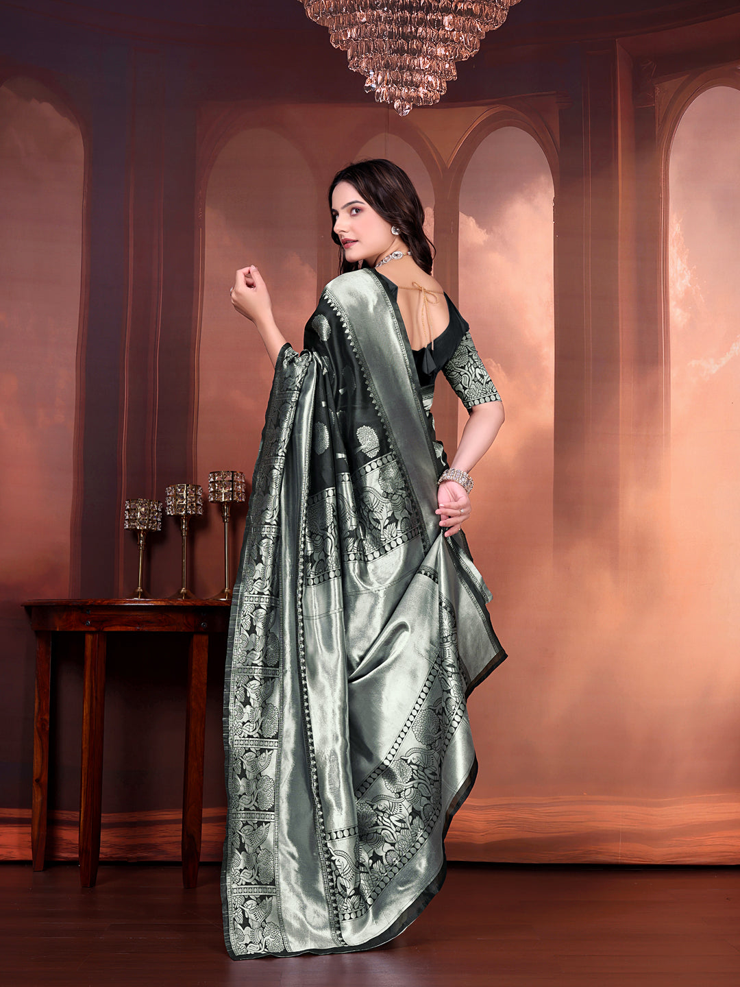 Ready to Wear Jacquard Pure Silk Saree