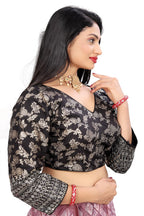 Pure Dola Silk Jacquard Embroidered Blouse