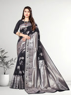 Pionex Banarasi Softy Copper Zari Weaving Brocade Saree