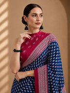 Ready to Wear Jaipuri Mul Cotton Geometric Printed Saree for Women