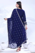 Embroidered Georgette Kurta Pant Set with Dupatta