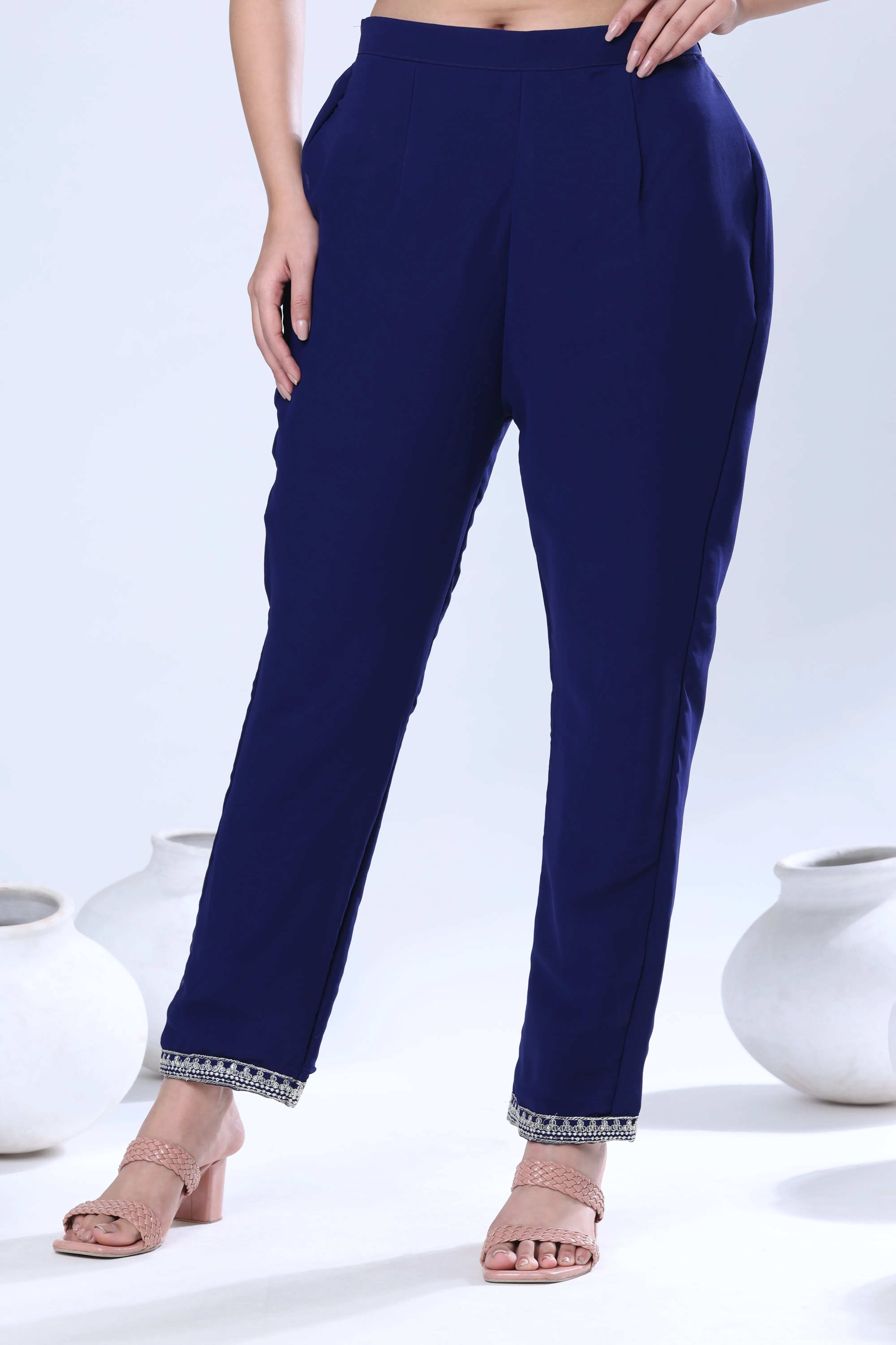 Embroidered Georgette Kurta Pant Set with Dupatta