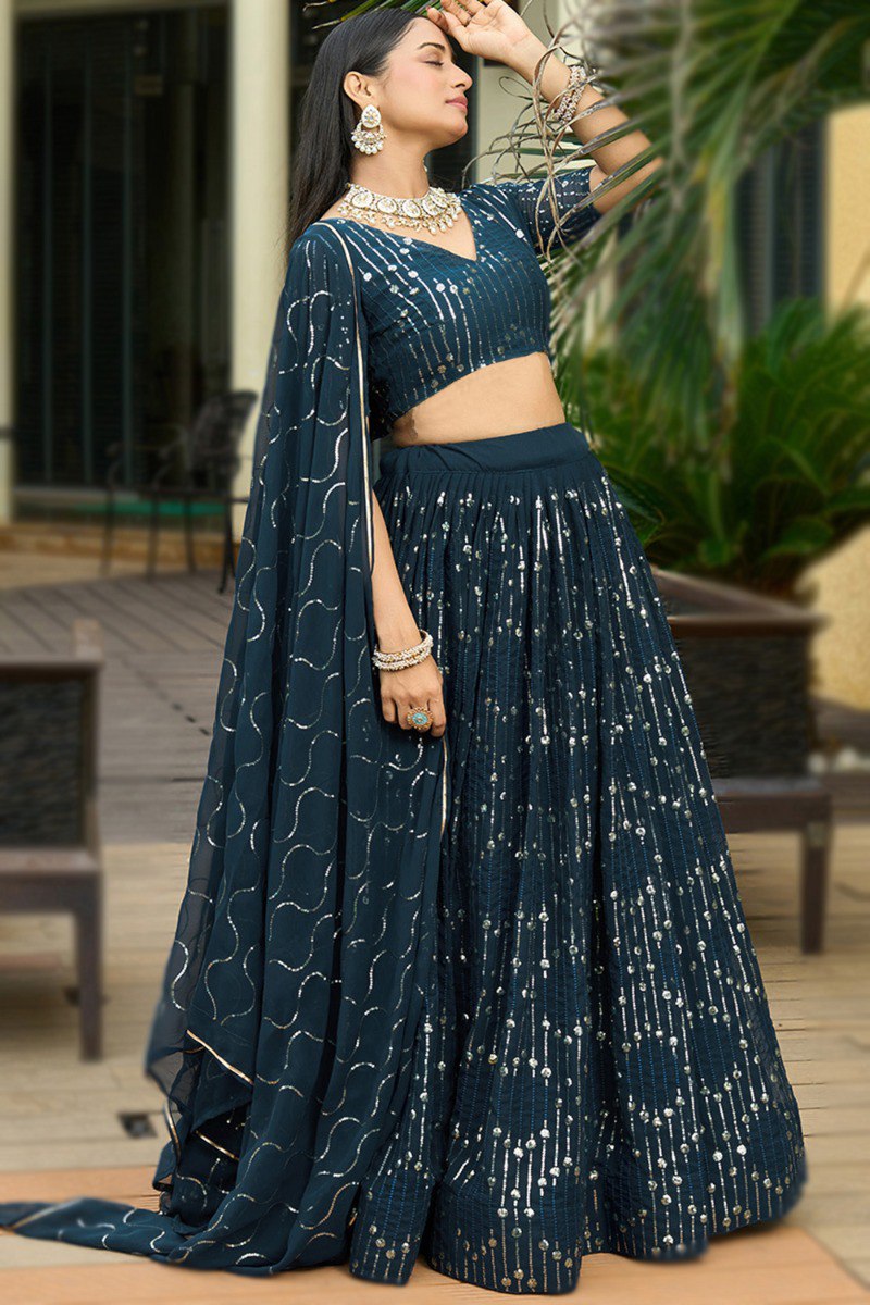 Georgette Embroidered Lehenga with Dupatta Set