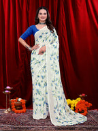 Women's Ready-to-wear Floral Printed Georgette Saree