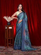 Heavy Chiffon Color Block Printed Ready-to-Wear Saree