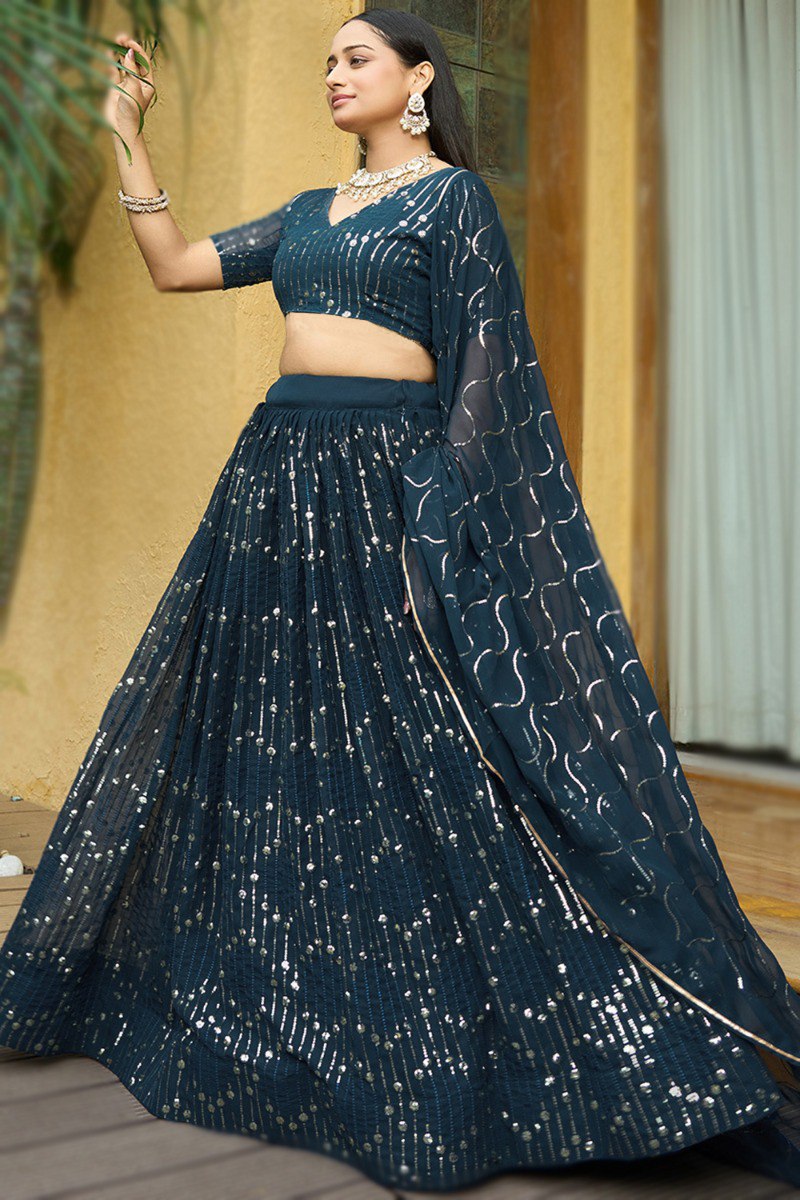 Georgette Embroidered Lehenga with Dupatta Set