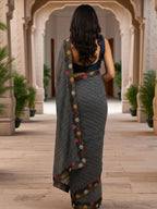 Cotton Silk Bandhani Printed Saree with Embroidery Work Border