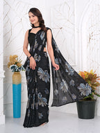 Ready-to-Wear Chiffon Saree with Zari Lines for Party Look