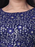Georgette Floral Embroidered Sequined Crop Top with Palazzo