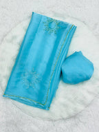 Elegant Floral Tabi Organza Saree with Cut Dana Handwork