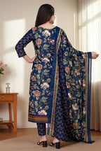 Women's Cotton Floral Printed Kurta Set with Dupatta