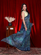 Heavy Chiffon Color Block Printed Ready-to-Wear Saree