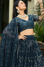 Georgette Embroidered Lehenga with Dupatta Set