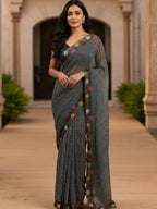 Cotton Silk Bandhani Printed Saree with Embroidery Work Border