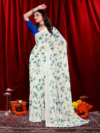 Women's Ready-to-wear Floral Printed Georgette Saree