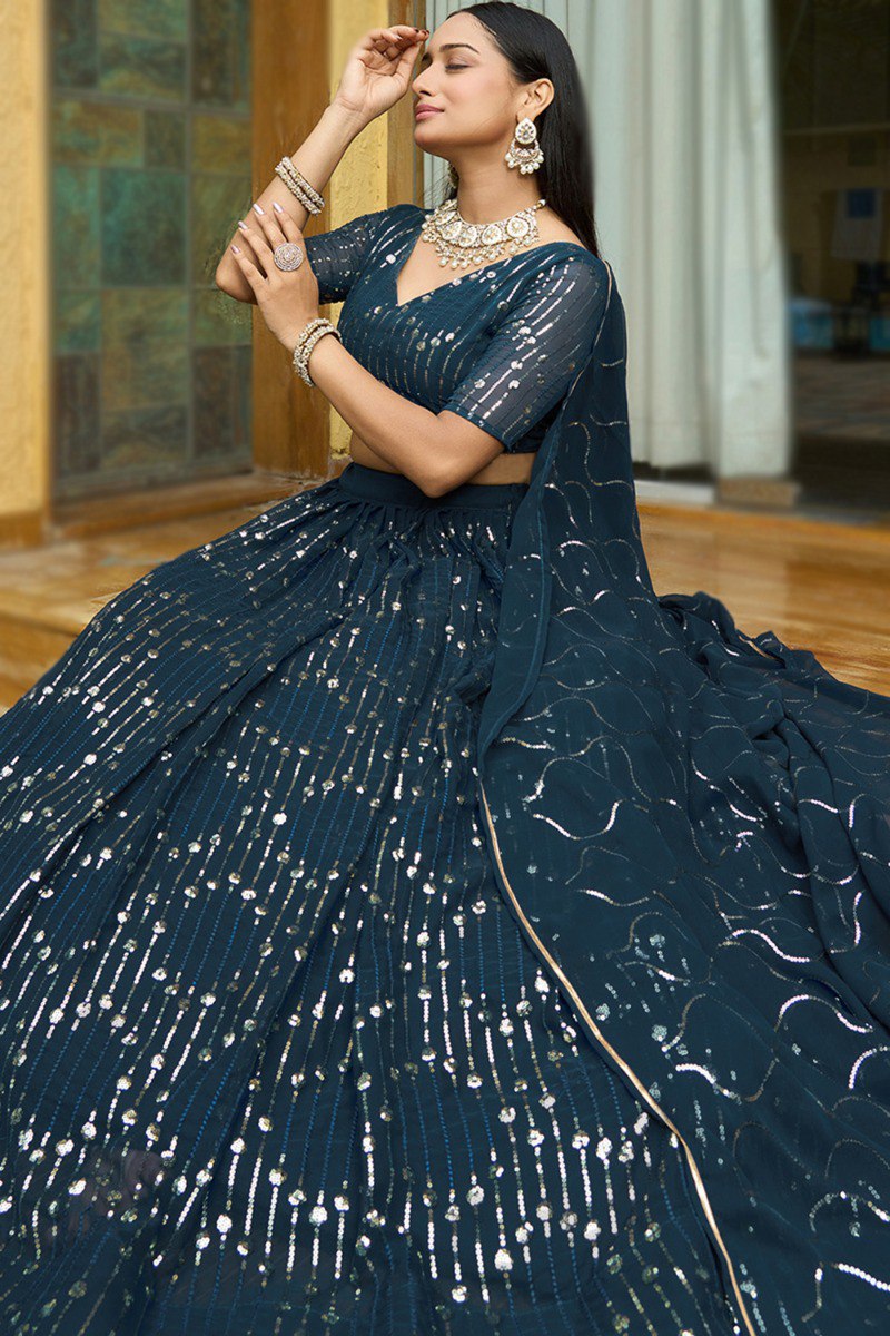Georgette Embroidered Lehenga with Dupatta Set