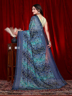 Heavy Chiffon Color Block Printed Ready-to-Wear Saree