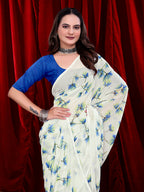 Women's Ready-to-wear Floral Printed Georgette Saree