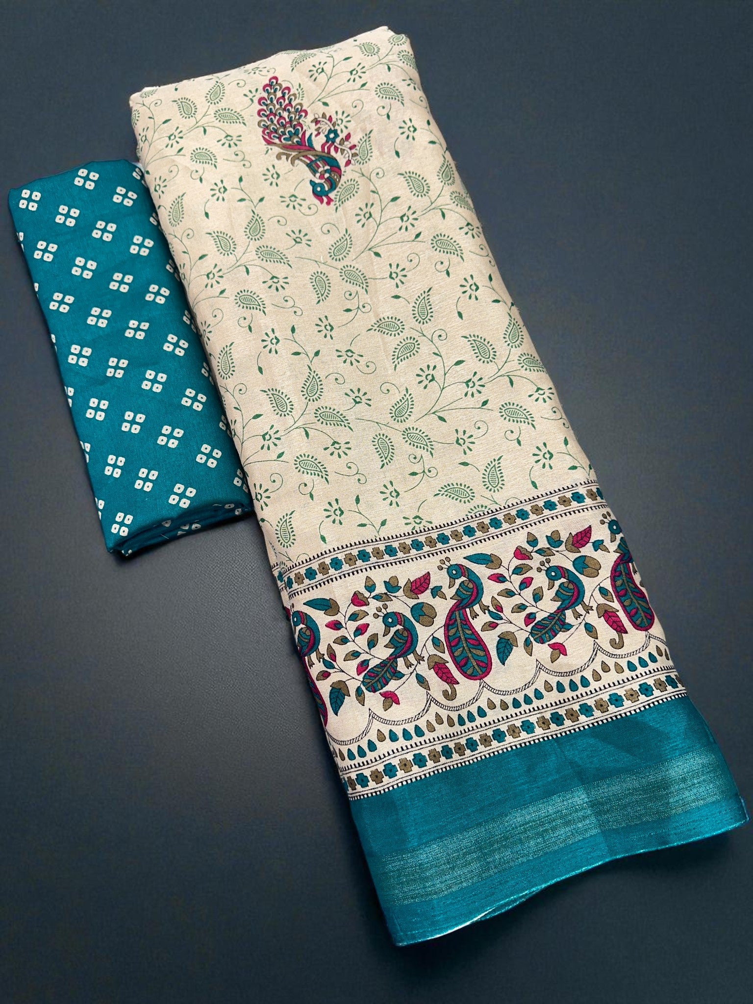 Pashmina Print  Pure Mulmul Cotton Saree