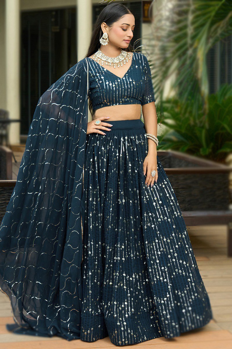 Georgette Embroidered Lehenga with Dupatta Set