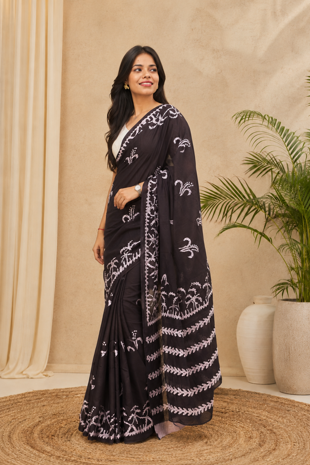 Mulmul Cotton Printed Daily Wear saree - Pionex Fab