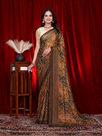 Heavy Chiffon Color Block Printed Ready-to-Wear Saree