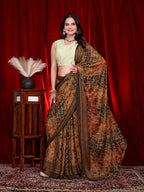 Heavy Chiffon Color Block Printed Ready-to-Wear Saree