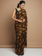 Vibrant Floral Print Georgette Ready to Wear Saree