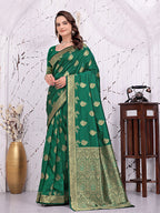 Ready To Wear Banarasi Silk Saree with Zari Woven Border