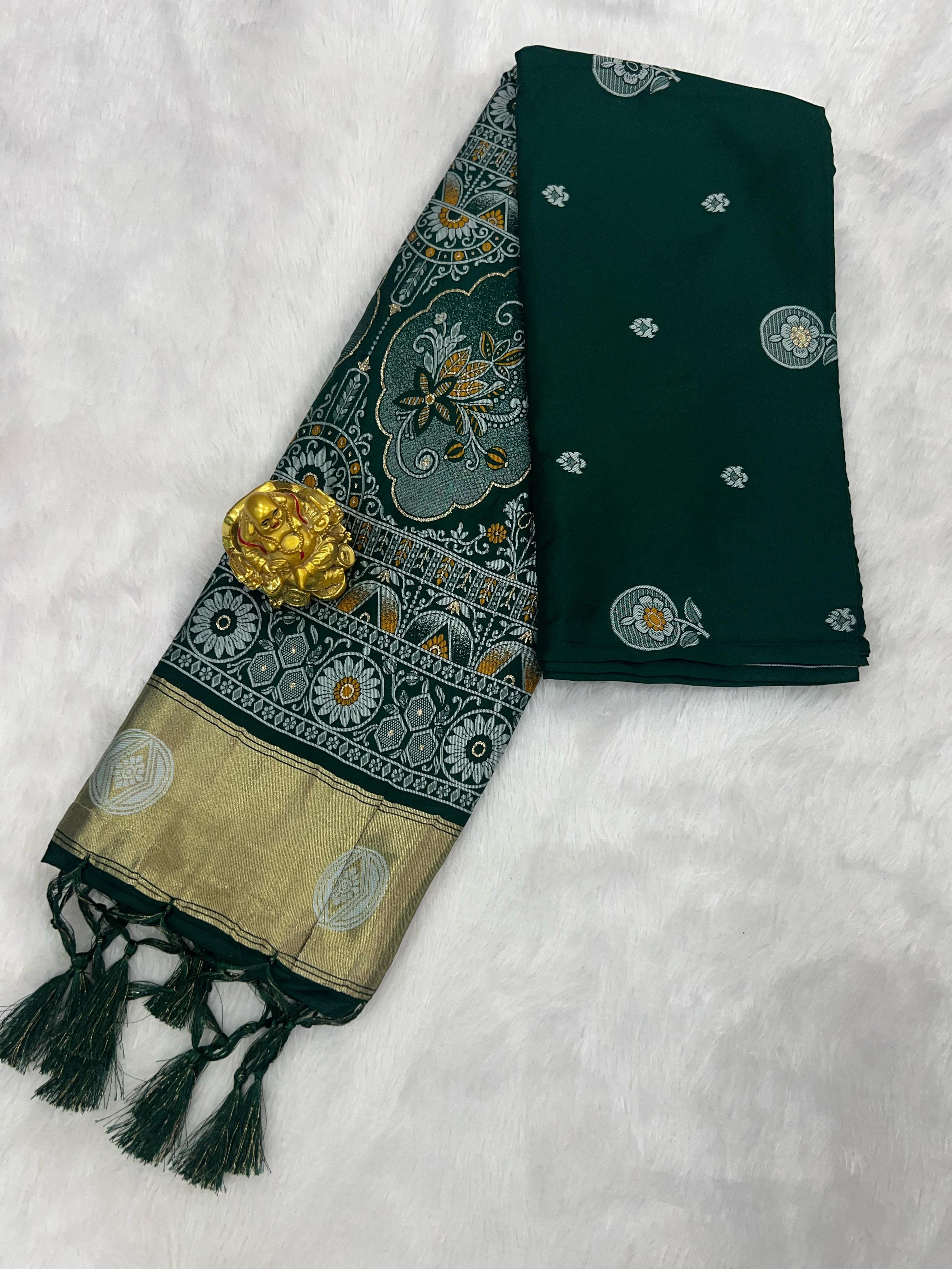 Patola Silk Saree with Traditional Pallu and Tassel Border