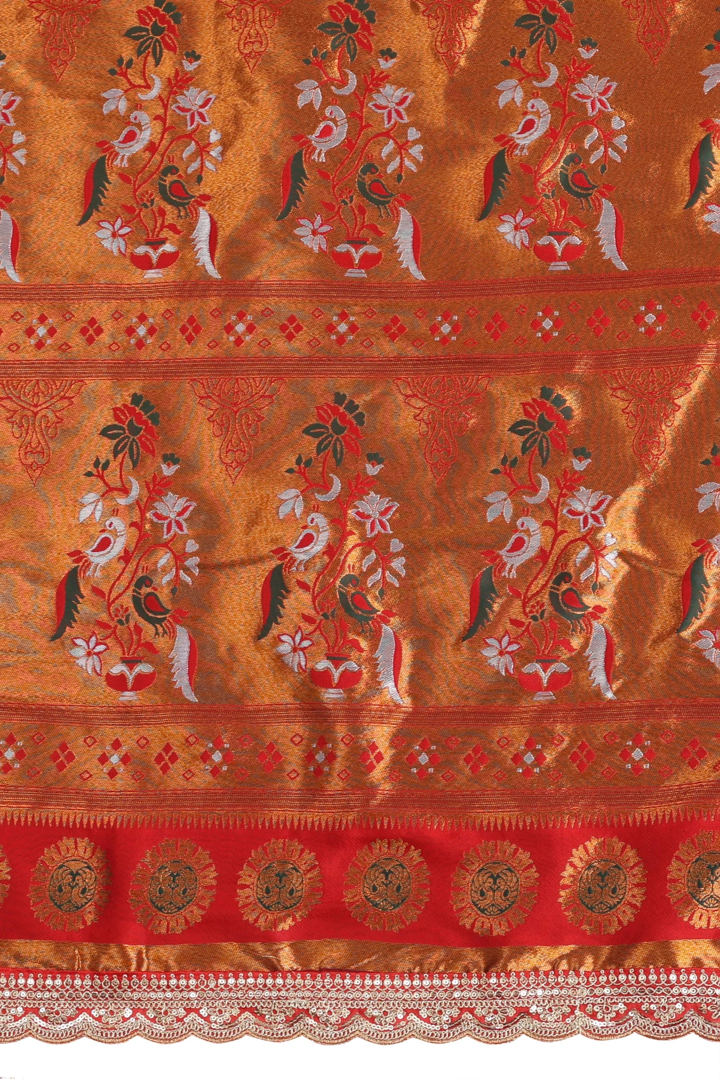 Paithani Pure Silk Embroidery Lace Border Green Saree