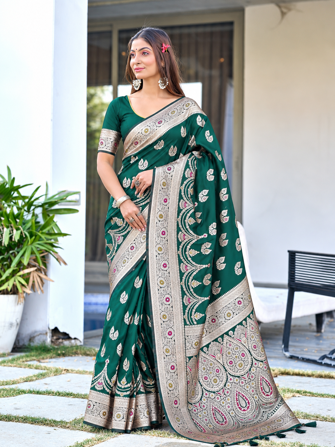 Ready to Wear Pathni Woven Pure Silk Saree