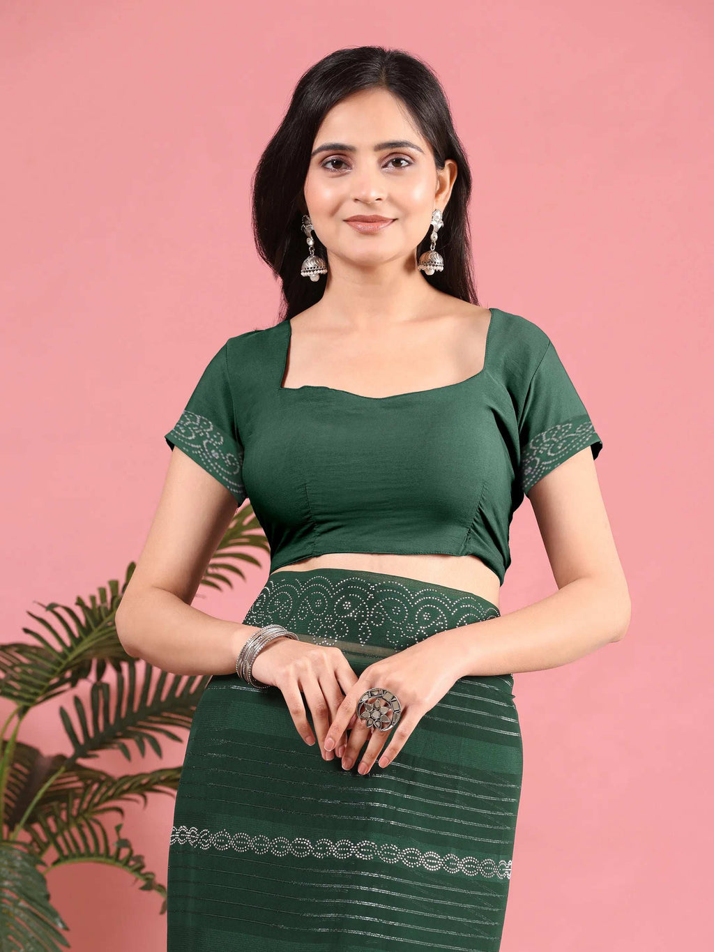 Georgette  Siroski Diamond Work Saree