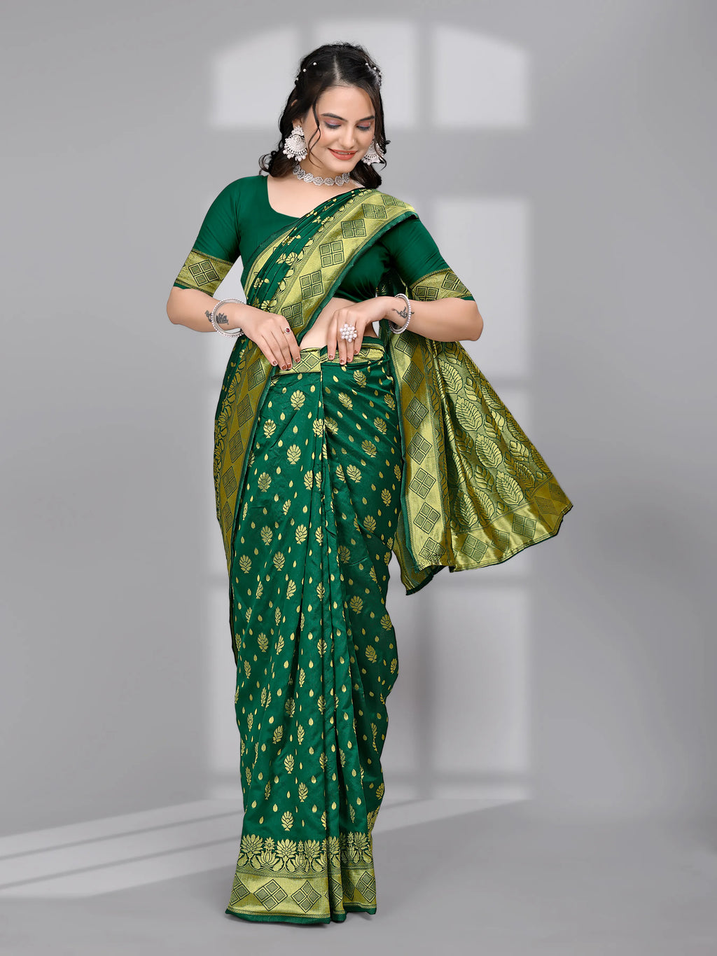 Ready to Wear Woven Banarasi Jacquard Pure Silk Saree