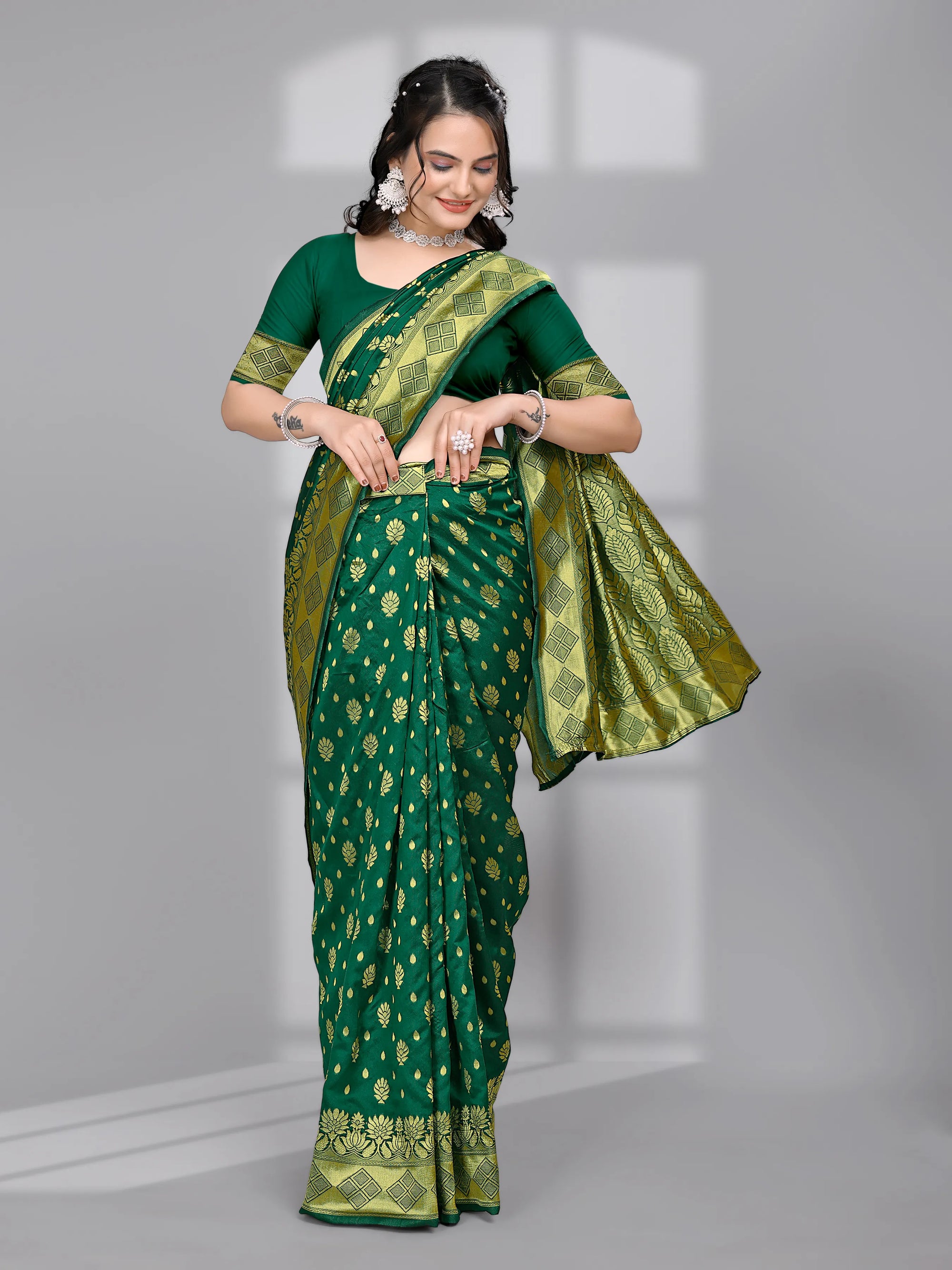 Ready to Wear Woven Banarasi Jacquard Pure Silk Saree